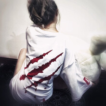 allseeingeye 五分袖 男士T恤 白底紅爪一代 