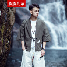 胖胖到家 七分袖 男士T恤 文藝綠 