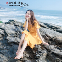 酷梵?。↘UFANXI） 純色 荷葉邊，綁帶，蝴蝶結 連衣裙