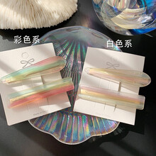 fandizi2个装超仙发卡人鱼色梦幻渐变树脂发夹甜美气质刘海卡子侧边夹