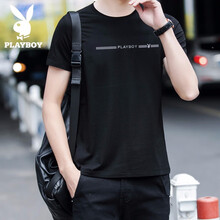 花花公子（PLAYBOY） 短袖 男士T恤 8772黑色 