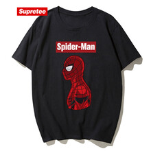supretee 短袖 男士T恤 黑色蜘蛛俠 