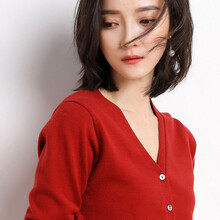 針織衫棗紅女