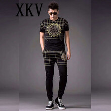 XKV 短袖 男士T恤 黑色F810款 