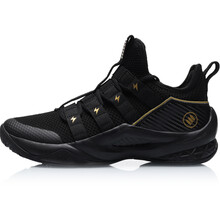 李寧（LI-NING）籃球鞋標(biāo)準(zhǔn)黑/金屬金 