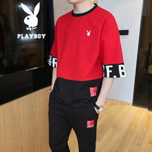 PLAYBOY 七分袖 男士T恤 紅色RKQS913 