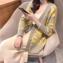 綠豹紋毛衣