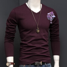 單曲循環(huán) 長(zhǎng)袖 男士T恤 紫色 S，XL，L，XXL，XXXL，M
