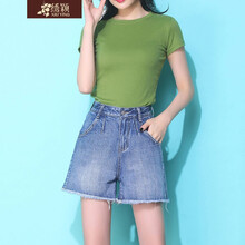 繡穎（XIUYING） 高腰  女 短褲 牛仔褲
