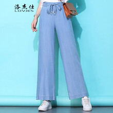洛杰仕（LOVJES） 高腰 闊腿褲 女 九分褲 休閑褲