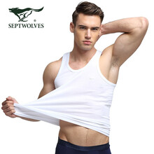 七匹狼（SEPTWOLVES） 無袖 男士T恤 白色 