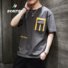 富鋌（FORTEI） 五分袖 男士T恤 深灰 