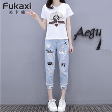 芙卡曦（FuKaxi） 自然腰  女 九分褲 休閑褲