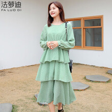 法蘿迪（FA LUO DI） 純色 拼接，蕾絲 連衣裙