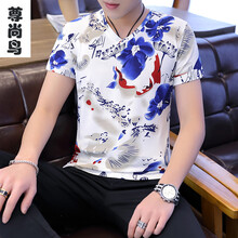 尊尚鳥（ zunshangniao） 短袖 男士T恤 藍蓮花 
