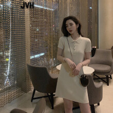 JVH 純色 拼接，紐扣 連衣裙