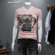 una Apchi 短袖 男士T恤 粉色 XL，4XL，L，XXL，M，XXXL
