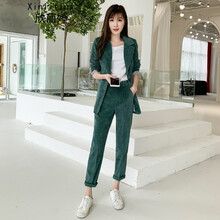 條絨休閑小西裝外套女