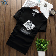 漫羲（MANXI） 五分袖 男士T恤 T502黑色 