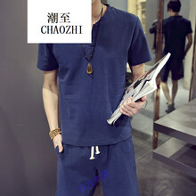 潮至（CHAOZHI） 短袖 男士T恤 套裝藏青 