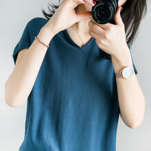 湖藍針織開衫
