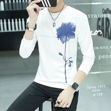 快樂嘉人 長袖 男士T恤 白色太陽花衛(wèi)衣 XL，4XL，L，M