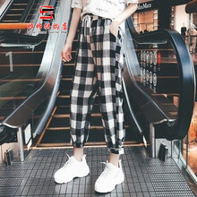 黑白格子女褲九分