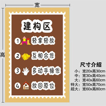 区域牌约定守则进区规则区角标识贴纸活动布置装饰墙贴 nvg-01 建构区