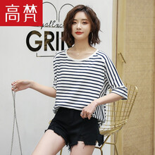 高梵（GOLDFARM） 條紋 短袖 T恤 女 圓領(lǐng)
