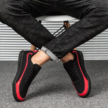 墨季男士瑞盈6686黑紅帆布 39