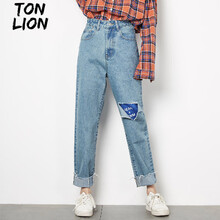 唐獅（TonLion）  直筒褲 女 長褲 牛仔褲