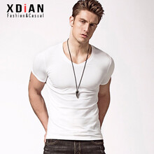 續(xù)點(diǎn)（XDIAN） 短袖 男士T恤 白色V領(lǐng) 