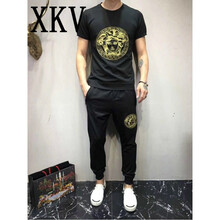 XKV 短袖 男士T恤 黑色 