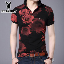 花花公子（PLAYBOY ESTABLISHED 1953） 短袖 男士T恤 6766紅色 