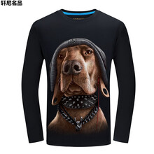 其他品牌 長(zhǎng)袖 男士T恤 潮狗黑色 