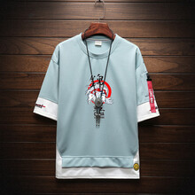 迪匹斯（DIPISI） 五分袖 男士T恤 湖藍色 