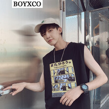 BOYXCO 無(wú)袖 男士T恤 BX10黑 