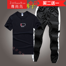 尊尚鳥（ZunshangniaO） 短袖 男士T恤 電池黑短T+卡車褲 XL，L，XXL，M