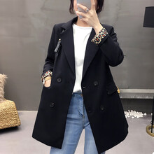 豹紋小西裝外套女