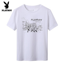 花花公子（PLAYBOY） 短袖 男士T恤 39470白色 
