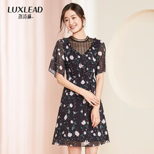 洛詩琳（LUXLEAD） 碎花 荷葉邊，拼接，拉鏈，印花，蕾絲 連衣裙