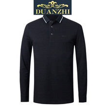 端致（DUANZHI） 長袖 男士T恤 JT191034T+黑色+修身版 