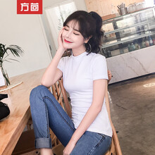 方茴 立體裁剪 短袖 T恤 女 半高領(lǐng)