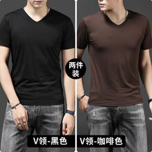 賓色（BINSE） 短袖 男士T恤 V領(lǐng)黑 V領(lǐng)咖啡(雙件) 