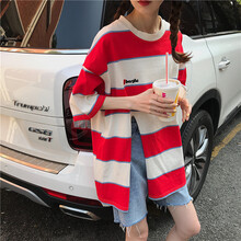 短袖女t恤條紋以純