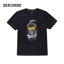 斯凱奇（Skechers） 短袖 男士T恤 碳黑色/018 