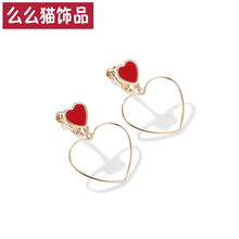 桃心心形耳釘純銀