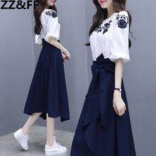 ZZ&FF 植物花卉 繡花 連衣裙