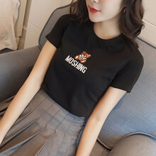 迪牛斯 刺繡 短袖 T恤 女 圓領