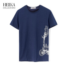 海一家（Hieiika） 短袖 男士T恤 藏青花紋J5 